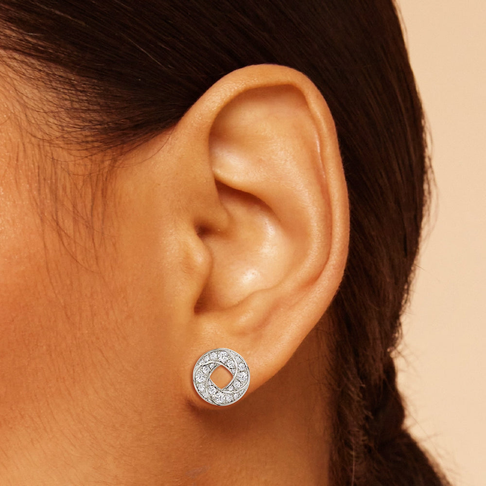 The Bond Studs with 18KT Rose Gold / Lab / 3/4 Cut Diamond in 14KT Rose Gold / Lab / 3/4 view 3
