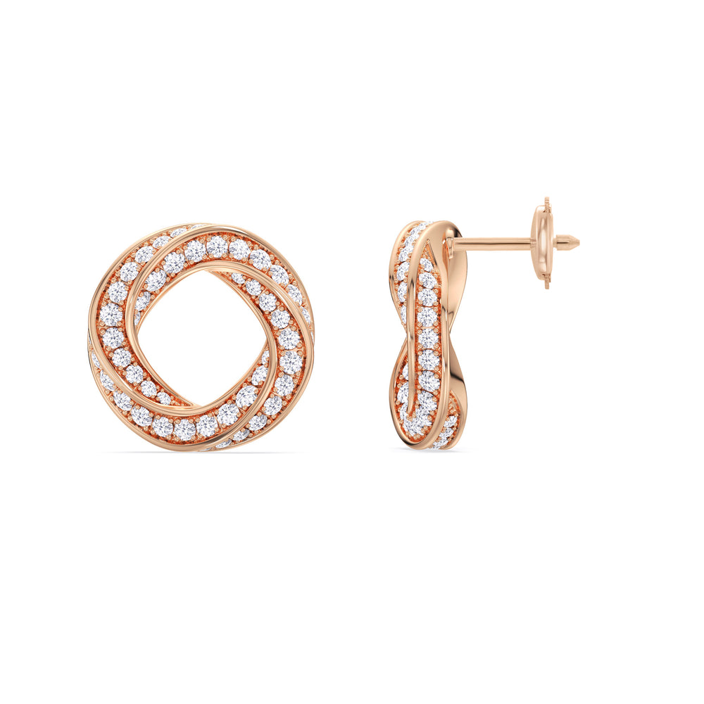 The Bond Studs with 18KT Rose Gold / Lab / 1 3/8 Cut Diamond in 14KT Rose Gold / Lab / 1 3/8 view 6
