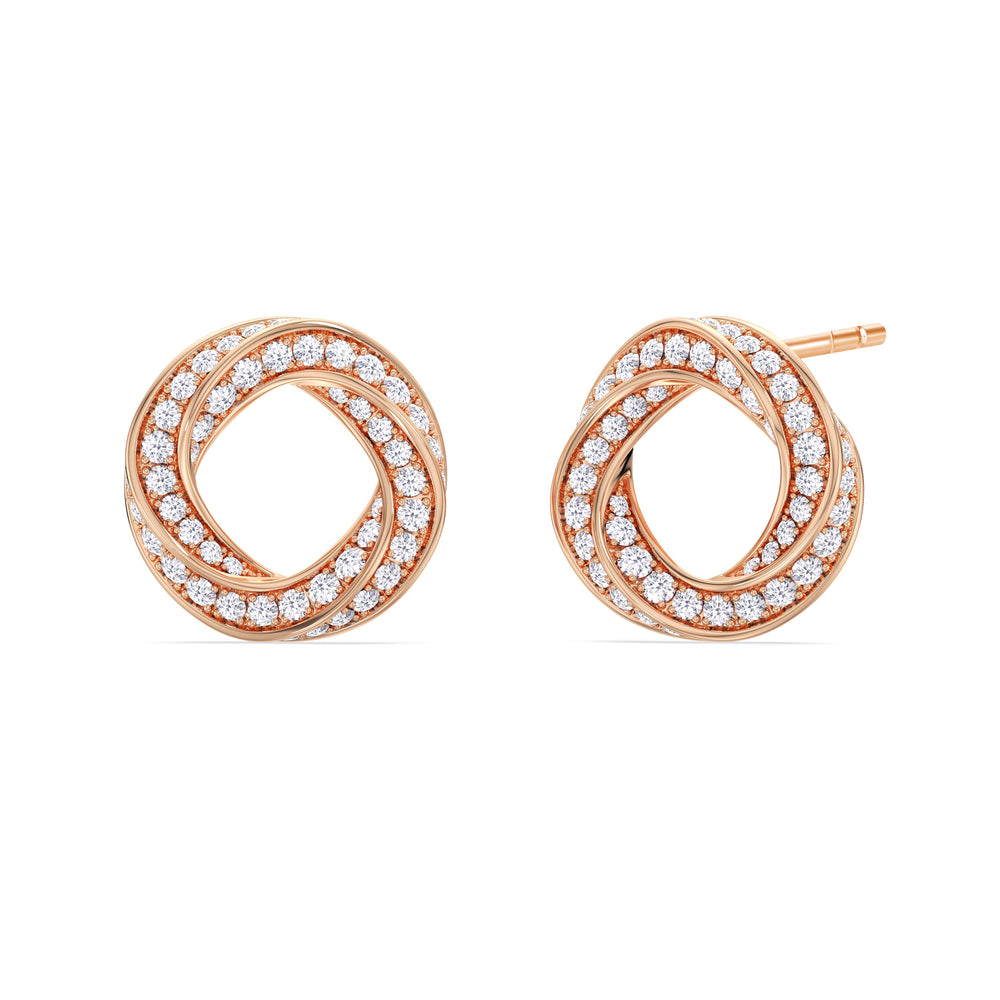 The Bond Studs with 18KT Rose Gold / Lab / 1 3/8 Cut Diamond in 14KT Rose Gold / Lab / 1 3/8 view 2
