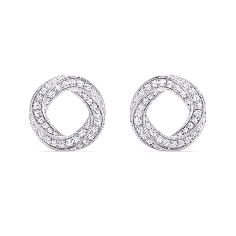 The Bond Studs with Platinum / Lab / 1 3/8 Cut Diamond in 14KT Platinum / Lab / 1 3/8 view 5

