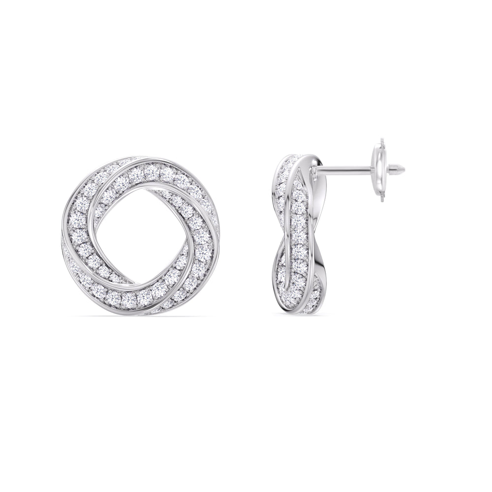 The Bond Studs with Platinum / Lab / 1 3/8 Cut Diamond in 14KT Platinum / Lab / 1 3/8 view 6
