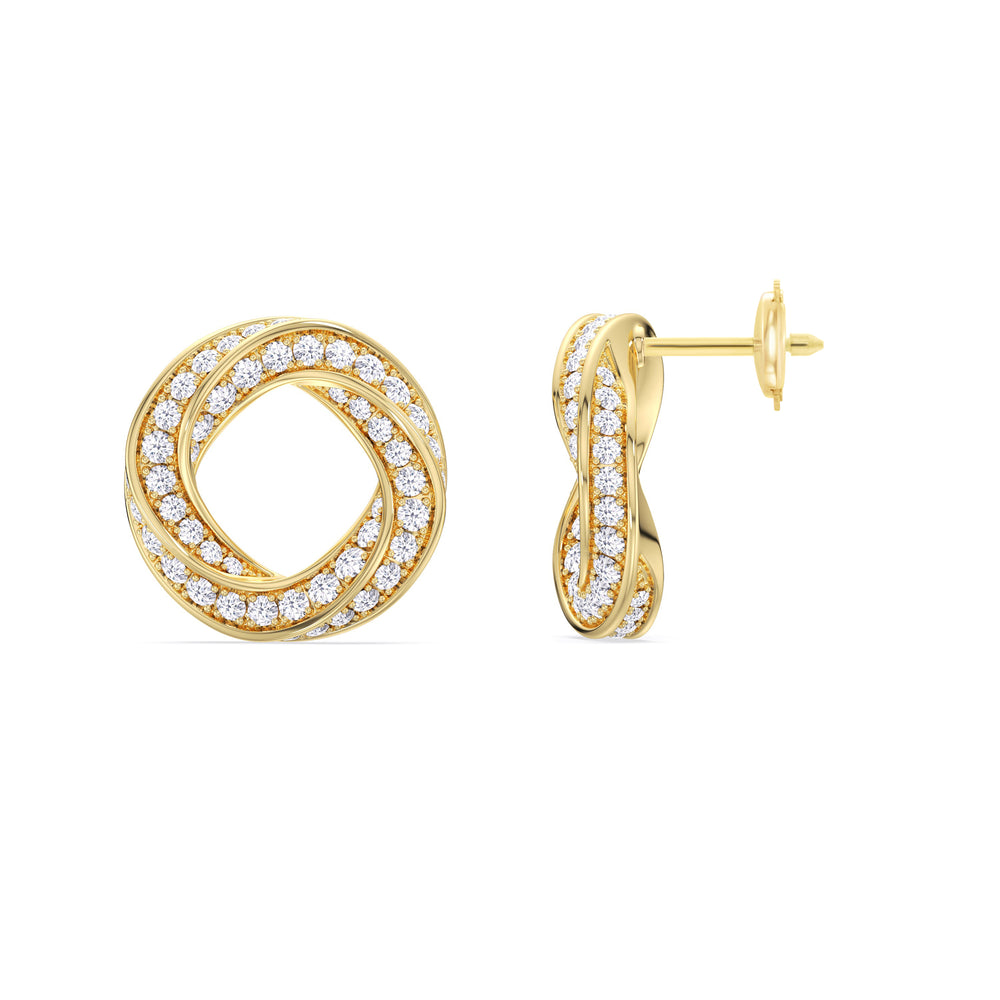 The Bond Studs with 18KT Yellow Gold / Lab / 1 3/8 Cut Diamond in 14KT Yellow Gold / Lab / 1 3/8 view 6

