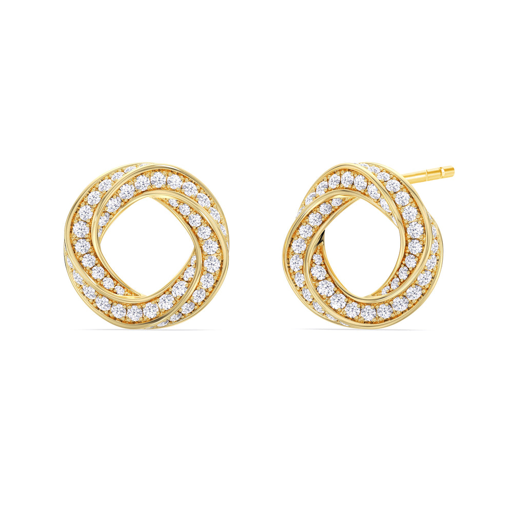 The Bond Studs with 18KT Yellow Gold / Lab / 1 3/8 Cut Diamond in 14KT Yellow Gold / Lab / 1 3/8 view 2
