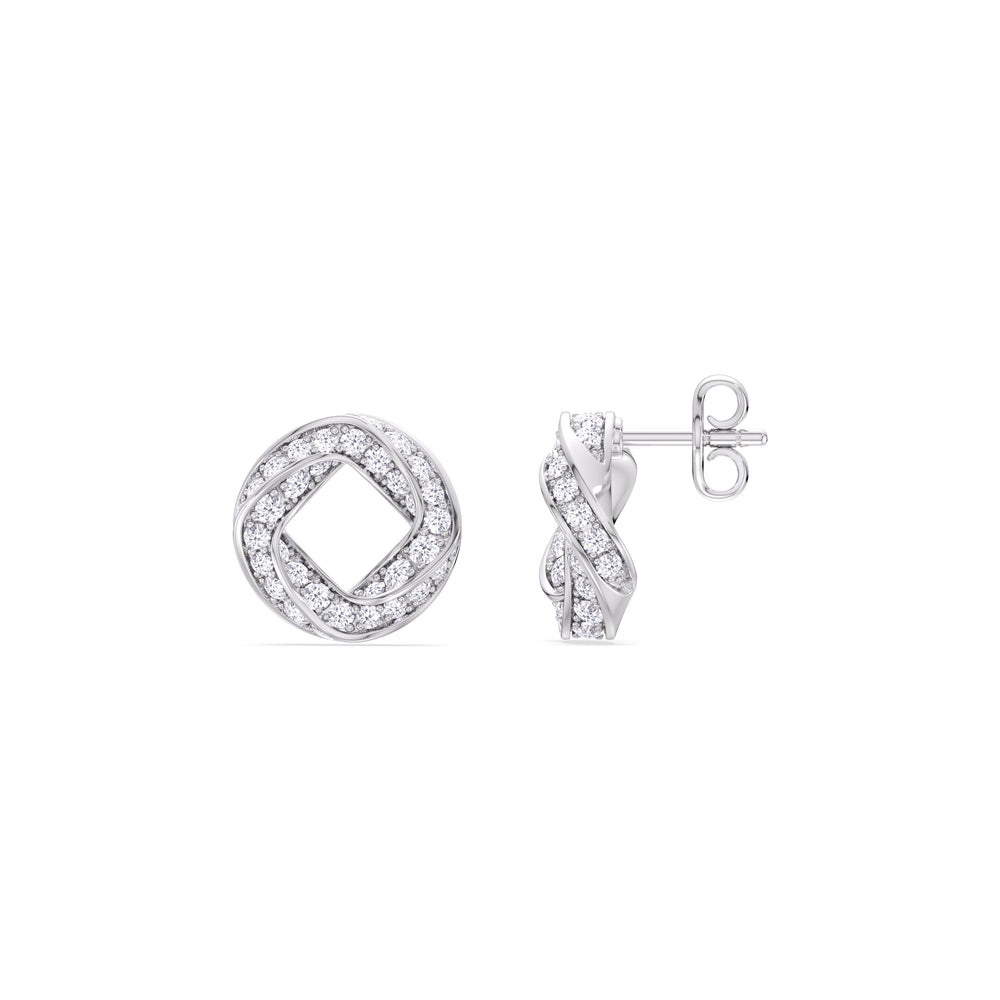 The Bond Studs with Sterling Silver / Lab / 5/8 Cut Diamond in 14KT Sterling Silver / Lab / 5/8 view 6
