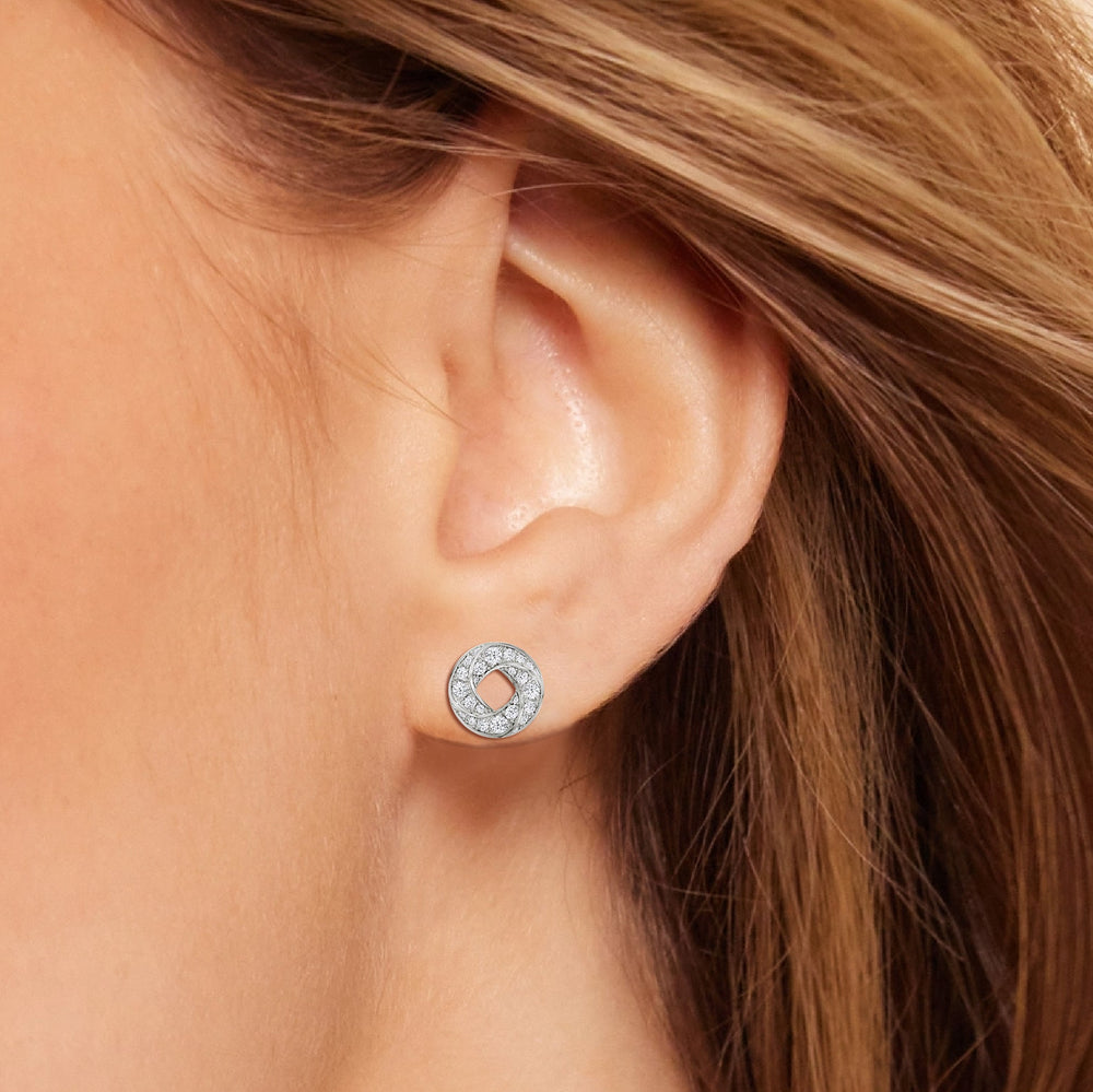 The Bond Studs with 18KT Rose Gold / Lab / 5/8 Cut Diamond in 14KT Rose Gold / Lab / 5/8 view 4
