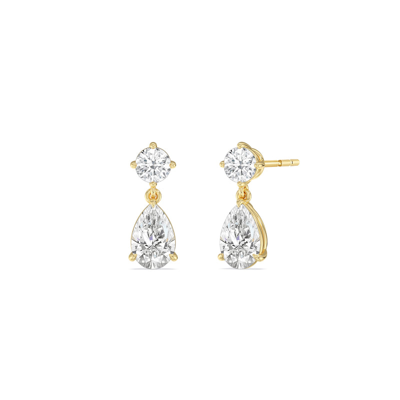 Elegance Round and Pear Drop Studs