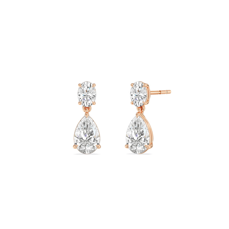 Elegance Oval and Pear Drop Studs