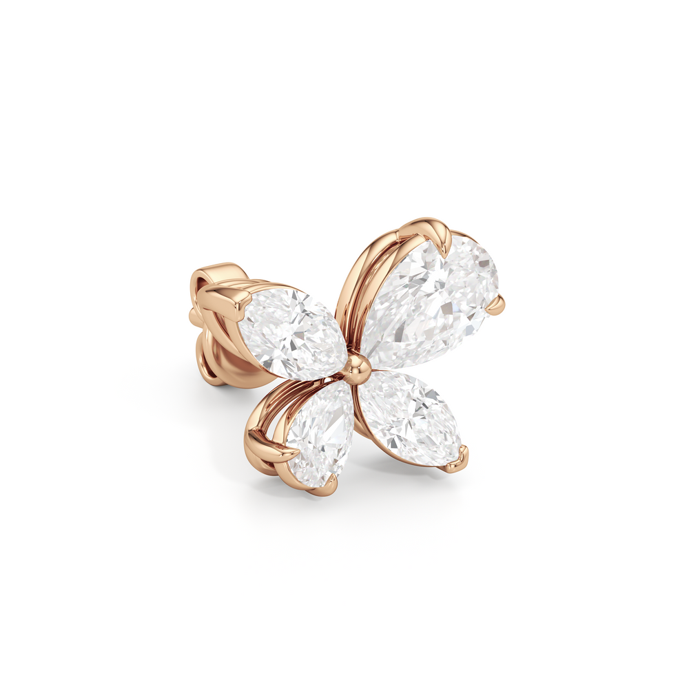 Marsilea Studs with 14KT Rose Gold / Lab / 1/2 Cut Diamond in 14KT Rose Gold / Lab / 1/2 view 5

