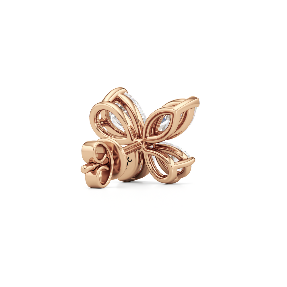 Marsilea Studs with 14KT Rose Gold / Lab / 1/2 Cut Diamond in 14KT Rose Gold / Lab / 1/2 view 6
