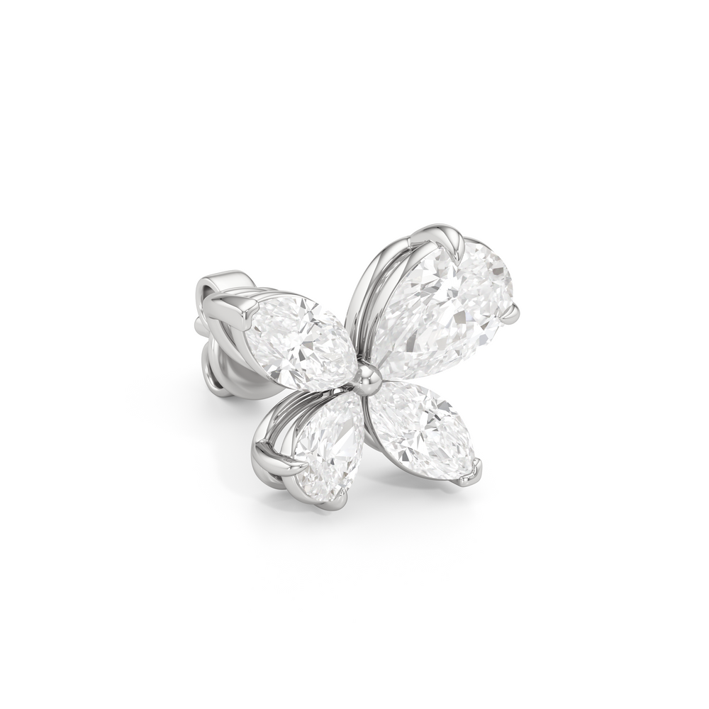 Marsilea Studs with 14KT White Gold / Lab / 1/2 Cut Diamond in 14KT White Gold / Lab / 1/2 view 5
