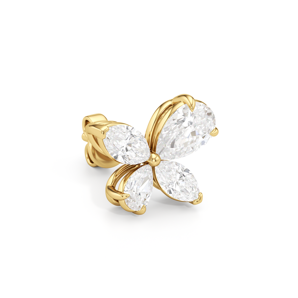 Marsilea Studs with 14KT Yellow Gold / Lab / 1/2 Cut Diamond in 14KT Yellow Gold / Lab / 1/2 view 5

