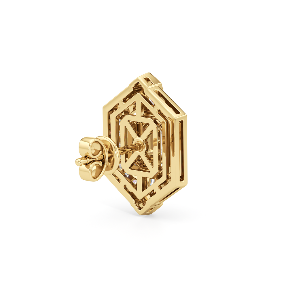 The Wiltern Earrings with 18KT Yellow Gold / Lab / 1 1/10 Cut Diamond in 14KT Yellow Gold / Lab / 1 1/10 view 6
