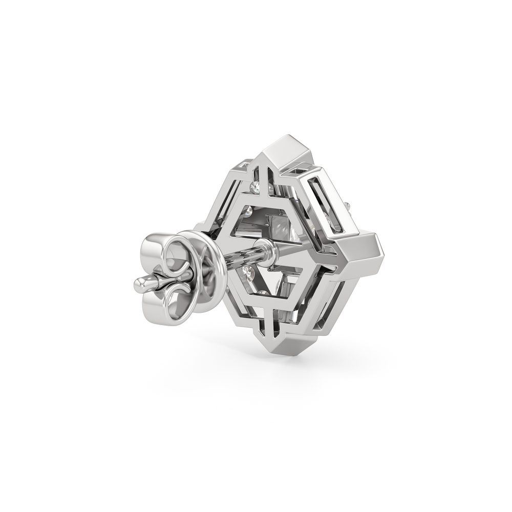 The Bullocks Earrings with 18KT White Gold / Lab / 1 1/5 Cut Diamond in 14KT White Gold / Lab / 1 1/5 view 6
