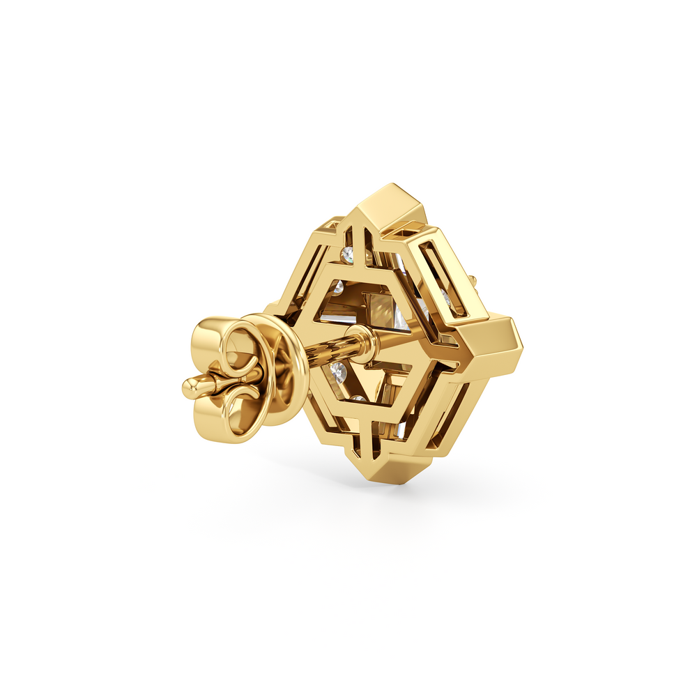 The Bullocks Earrings with 18KT Yellow Gold / Lab / 1 1/5 Cut Diamond in 14KT Yellow Gold / Lab / 1 1/5 view 6
