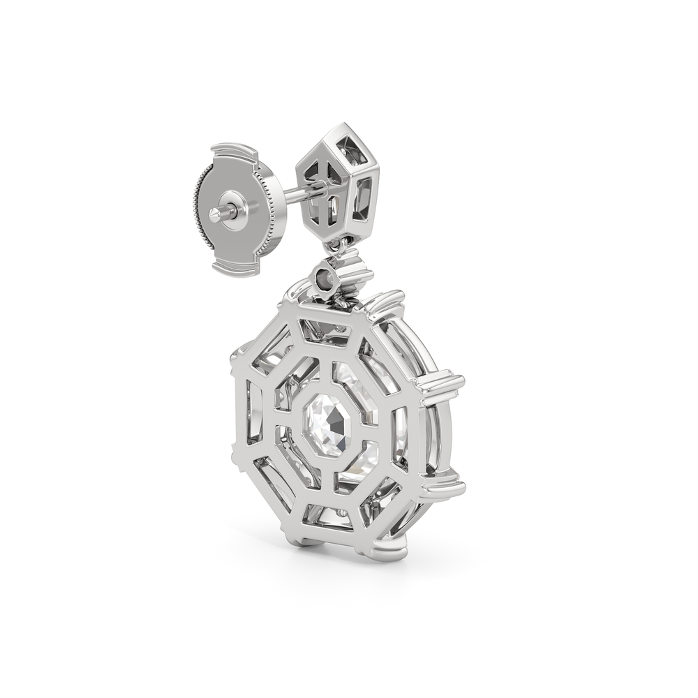 The Allison Earrings with 18KT White Gold / Lab / 4 9/10 Cut Diamond in 14KT White Gold / Lab / 4 9/10 view 6
