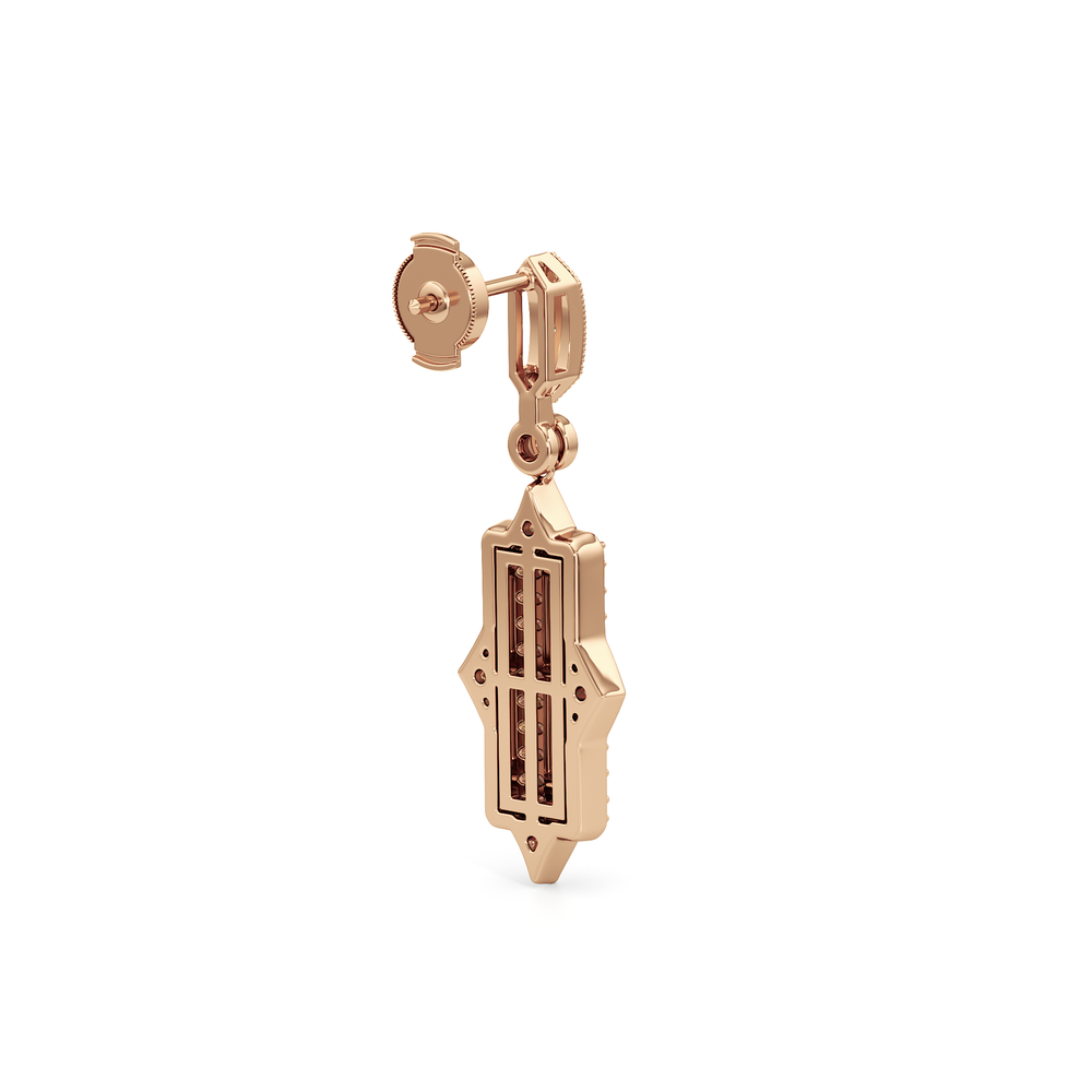 The Delano Earrings with 18KT Rose Gold / Lab / 2 1/3 Cut Diamond in 14KT Rose Gold / Lab / 2 1/3 view 6
