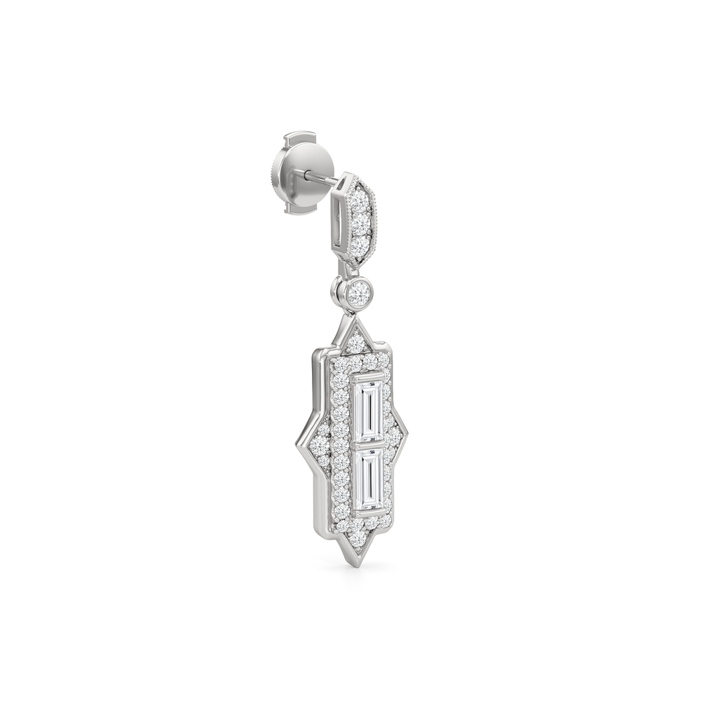 The Delano Earrings with 18KT White Gold / Lab / 2 1/3 Cut Diamond in 14KT White Gold / Lab / 2 1/3 view 5
