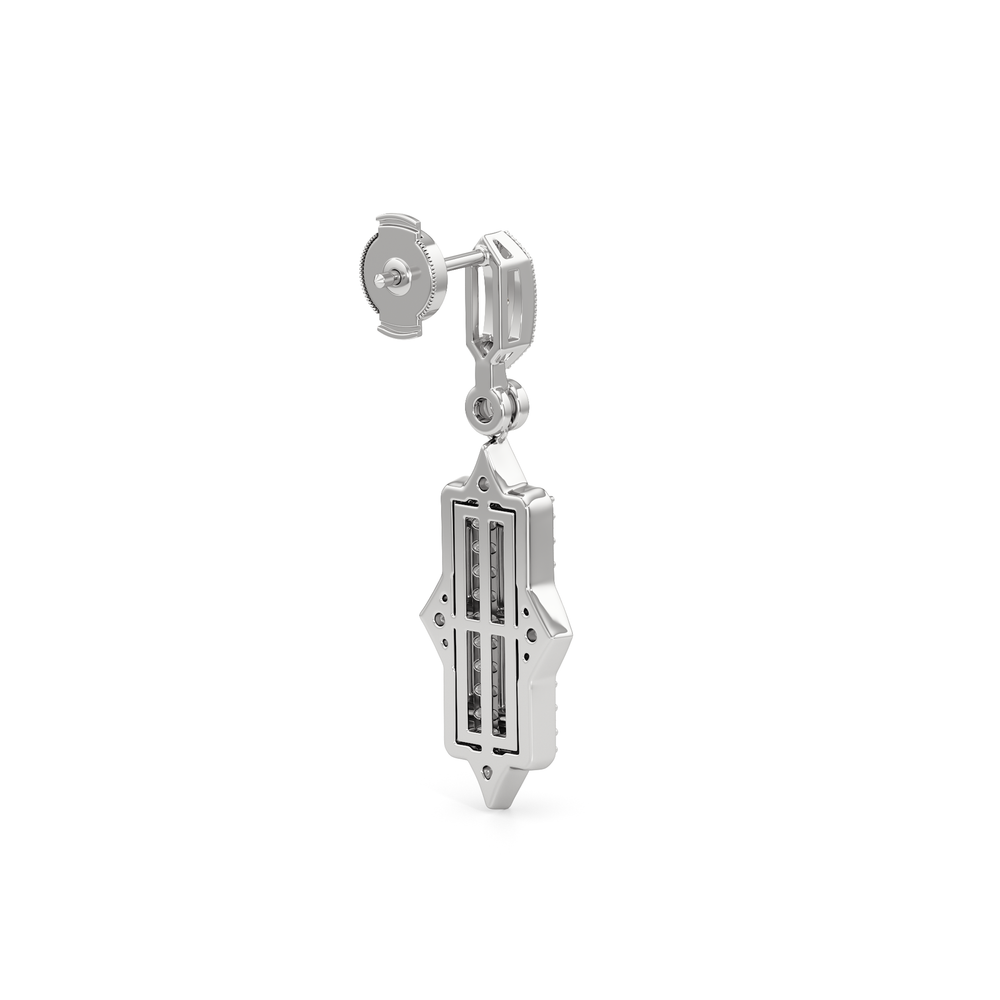 The Delano Earrings with 18KT White Gold / Lab / 2 1/3 Cut Diamond in 14KT White Gold / Lab / 2 1/3 view 6
