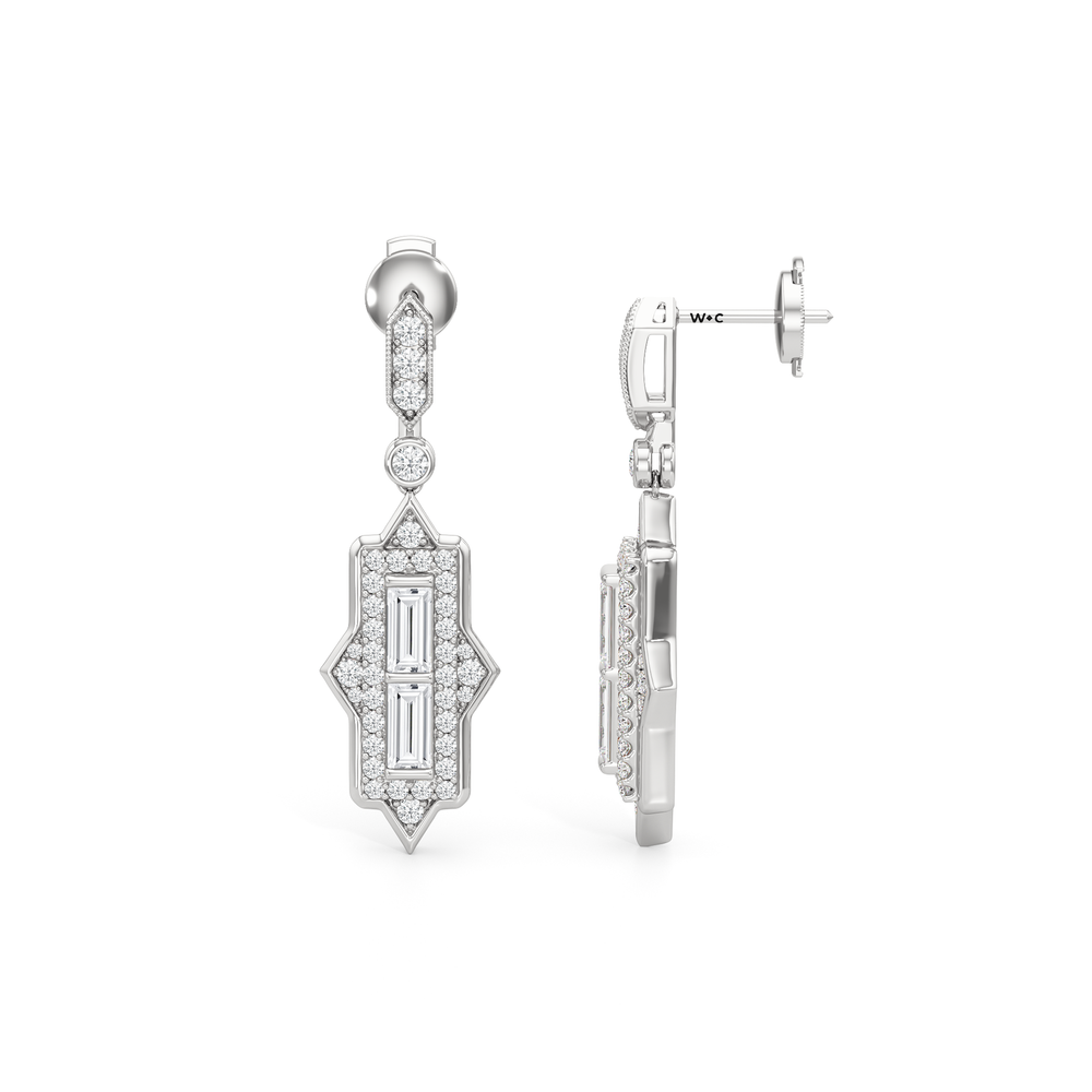 The Delano Earrings with 18KT White Gold / Lab / 2 1/3 Cut Diamond in 14KT White Gold / Lab / 2 1/3 view 7

