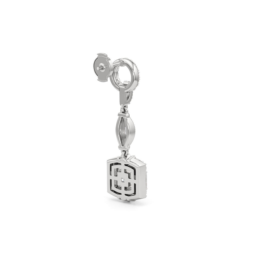 The Napier Earrings with 18KT White Gold / Lab / 4 Cut Diamond in 14KT White Gold / Lab / 4 view 6
