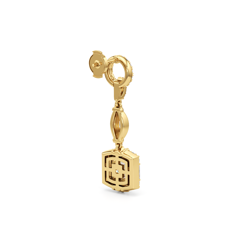 The Napier Earrings with 18KT Yellow Gold / Lab / 4 Cut Diamond in 14KT Yellow Gold / Lab / 4 view 6
