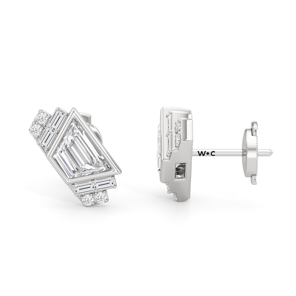 The Marquee Earrings with Platinum / Lab / 2 1/10 Cut Diamond in 14KT Platinum / Lab / 2 1/10 view 7
