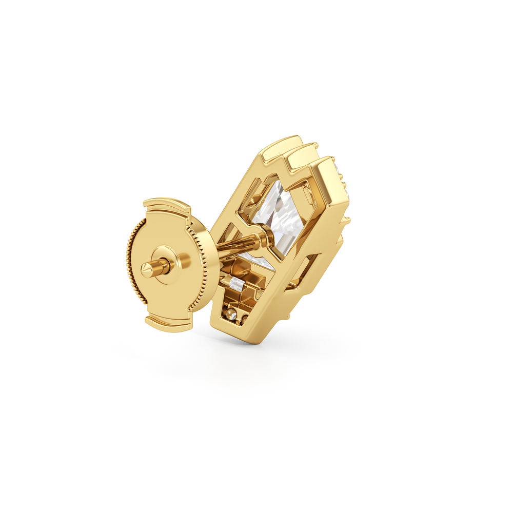 The Marquee Earrings with 18KT Yellow Gold / Lab / 2 1/10 Cut Diamond in 14KT Yellow Gold / Lab / 2 1/10 view 6
