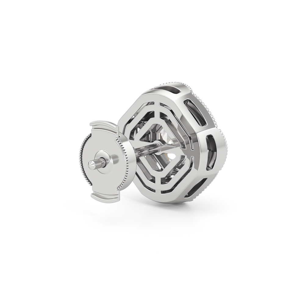 The Liberty Earrings with 18KT White Gold / Lab / 2 Cut Diamond in 14KT White Gold / Lab / 2 view 6
