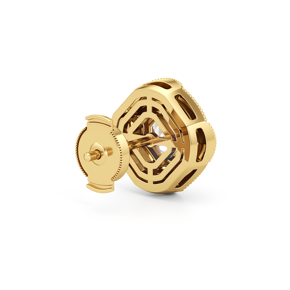 The Liberty Earrings with 18KT Yellow Gold / Lab / 2 Cut Diamond in 14KT Yellow Gold / Lab / 2 view 6
