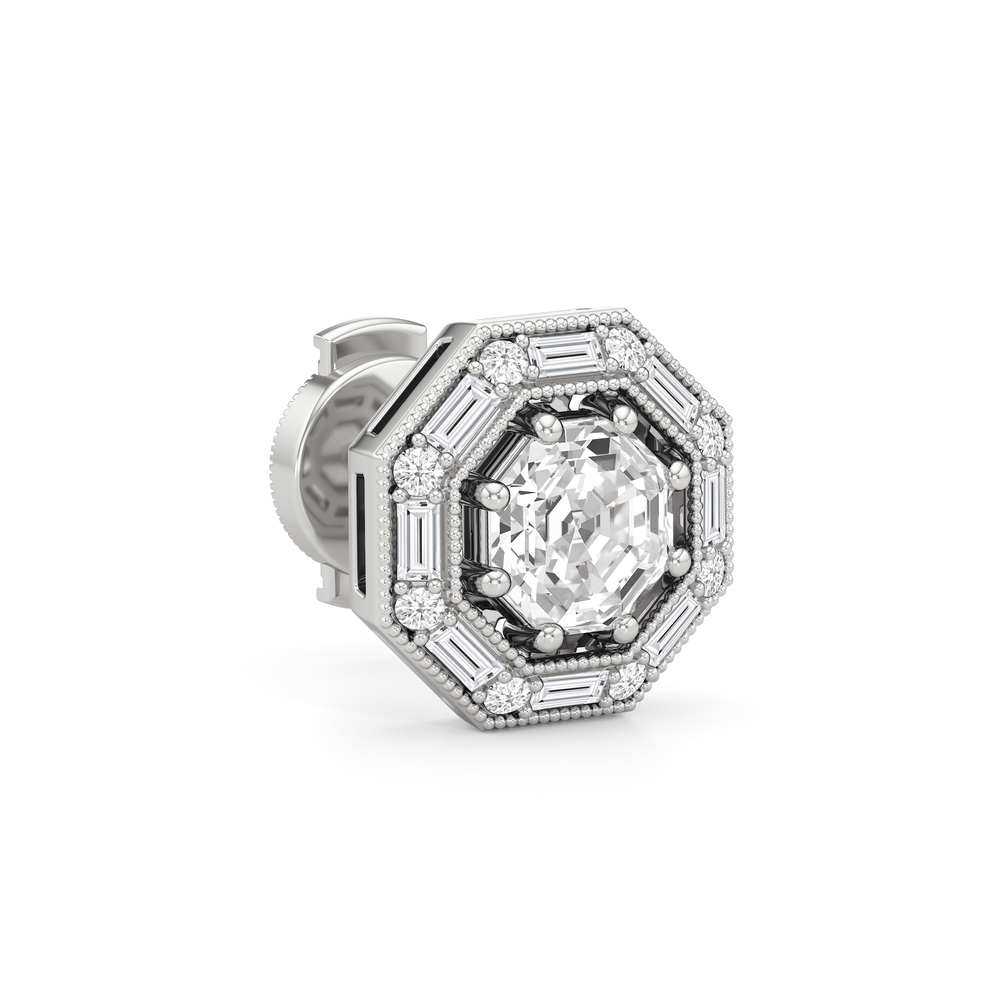 The Octa Earrings with 18KT White Gold / Lab / 1 3/4 Cut Diamond in 14KT White Gold / Lab / 1 3/4 view 5
