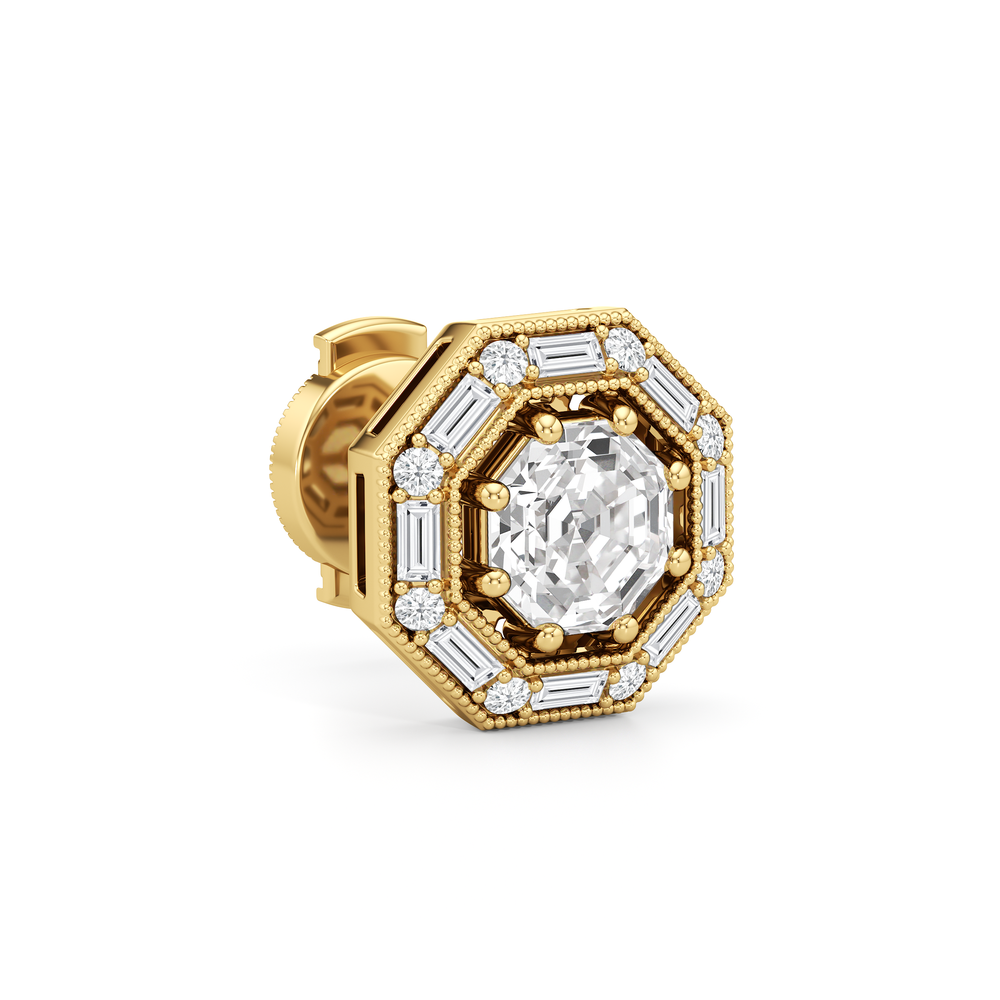 The Octa Earrings with 18KT Yellow Gold / Lab / 1 3/4 Cut Diamond in 14KT Yellow Gold / Lab / 1 3/4 view 5
