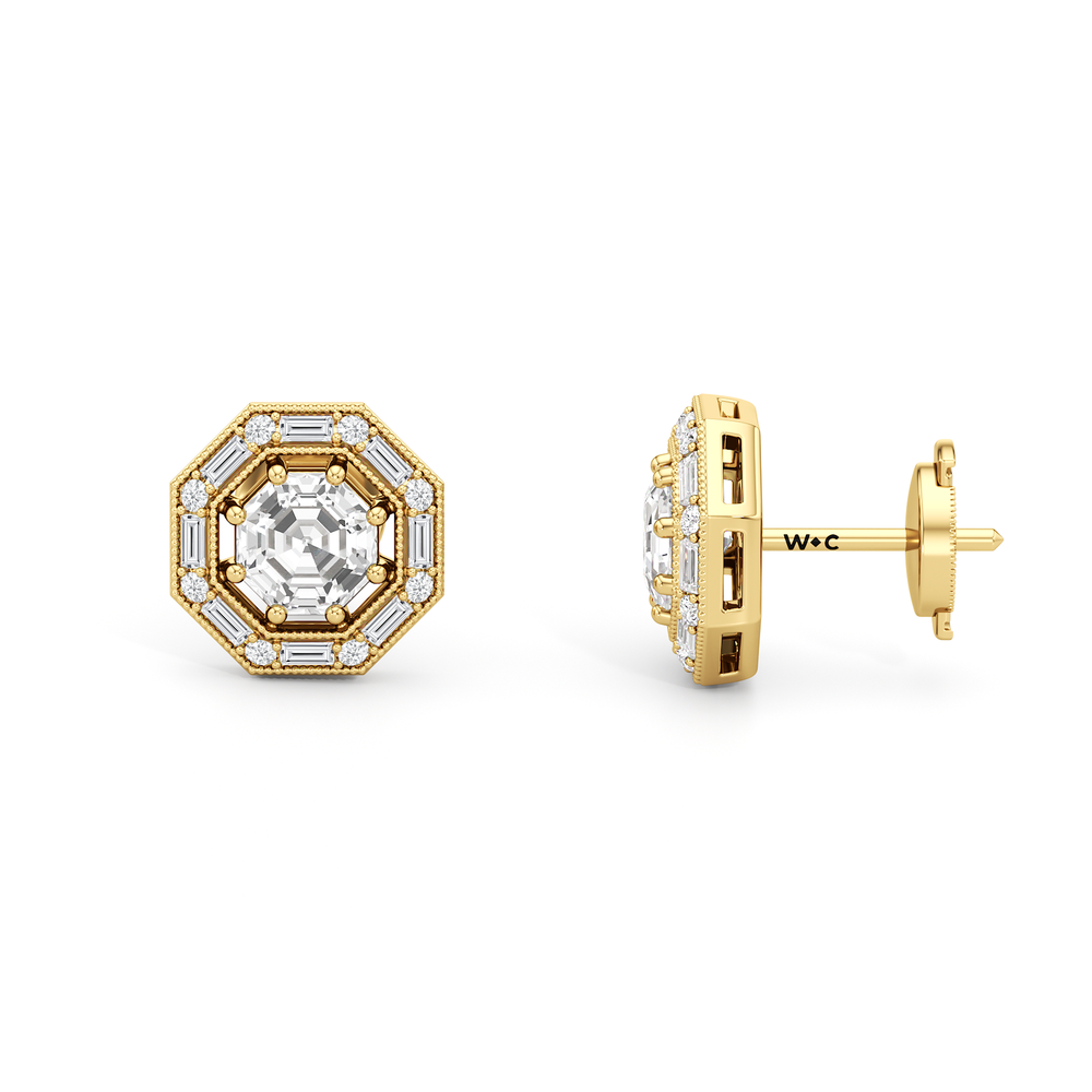 The Octa Earrings with 18KT Yellow Gold / Lab / 1 3/4 Cut Diamond in 14KT Yellow Gold / Lab / 1 3/4 view 7
