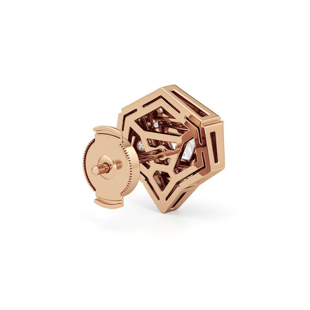 The Dorchester Earrings with 18KT Rose Gold / Lab / 1 1/3 Cut Diamond in 14KT Rose Gold / Lab / 1 1/3 view 6
