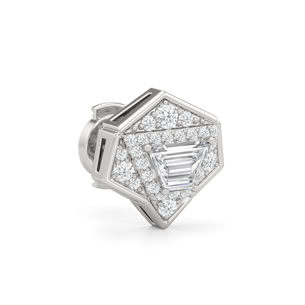 The Dorchester Earrings with 18KT White Gold / Lab / 1 1/3 Cut Diamond in 14KT White Gold / Lab / 1 1/3 view 5
