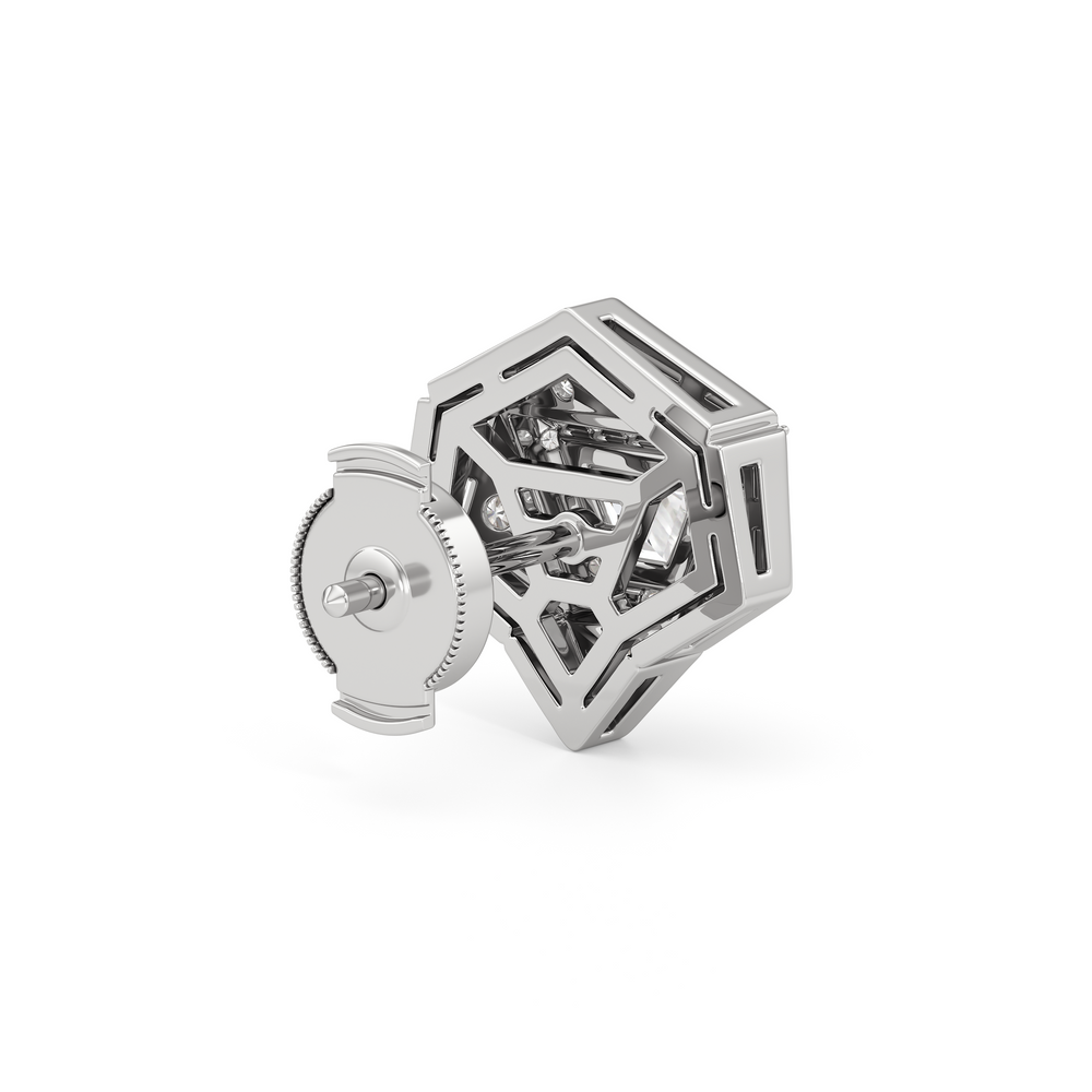 The Dorchester Earrings with 18KT White Gold / Lab / 1 1/3 Cut Diamond in 14KT White Gold / Lab / 1 1/3 view 6
