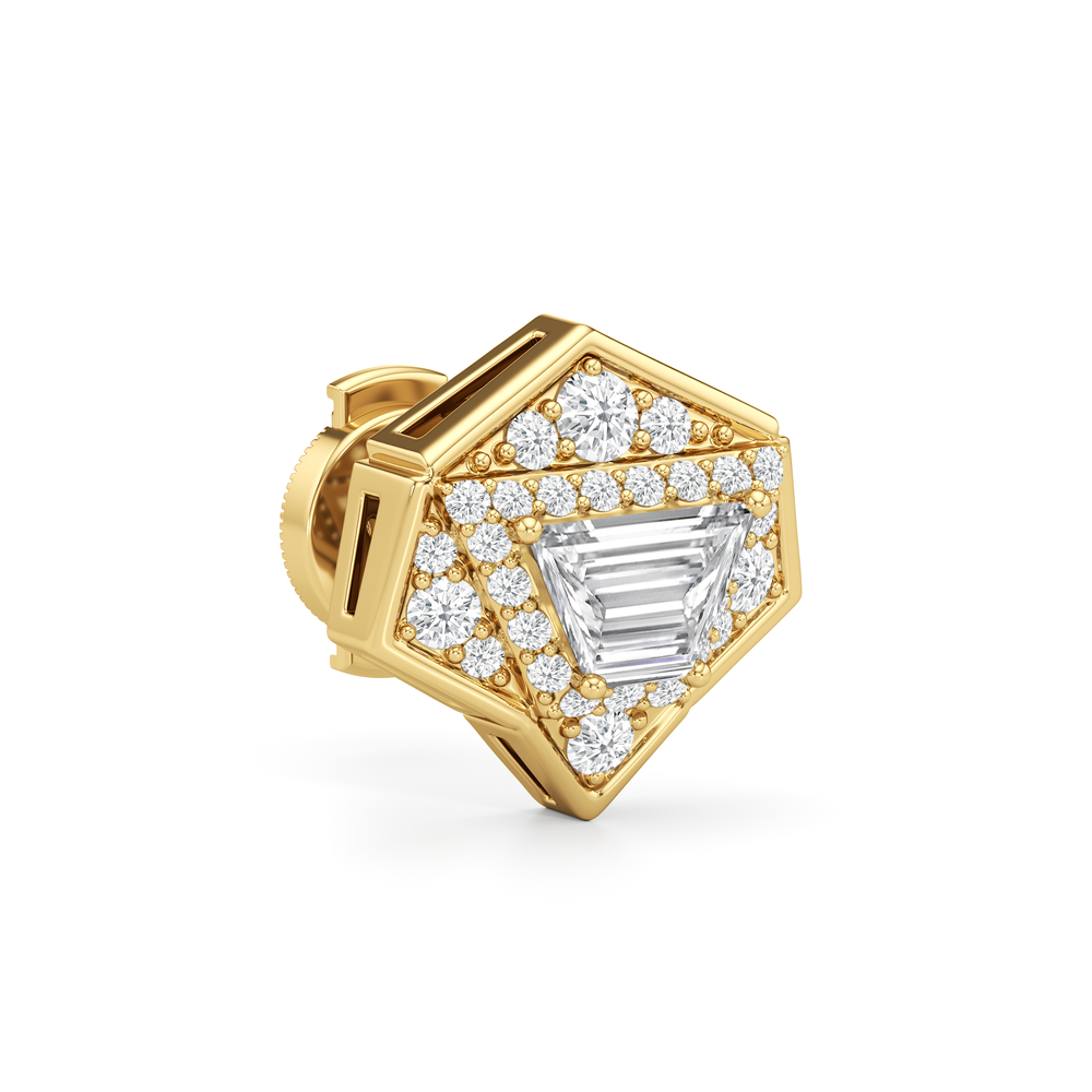 The Dorchester Earrings with 18KT Yellow Gold / Lab / 1 1/3 Cut Diamond in 14KT Yellow Gold / Lab / 1 1/3 view 5
