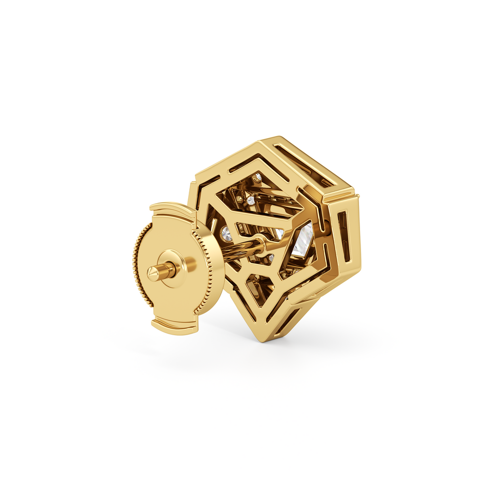 The Dorchester Earrings with 18KT Yellow Gold / Lab / 1 1/3 Cut Diamond in 14KT Yellow Gold / Lab / 1 1/3 view 6
