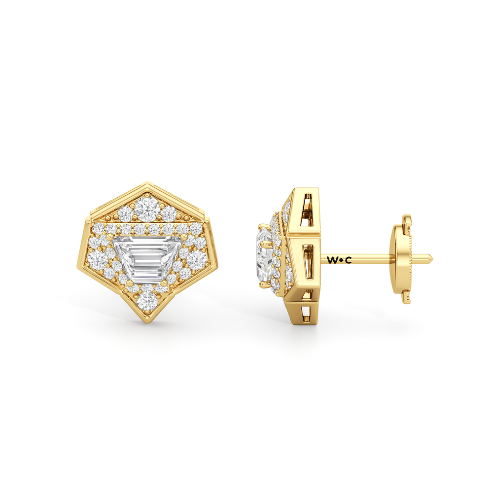 The Dorchester Earrings with 18KT Yellow Gold / Lab / 1 1/3 Cut Diamond in 14KT Yellow Gold / Lab / 1 1/3 view 7

