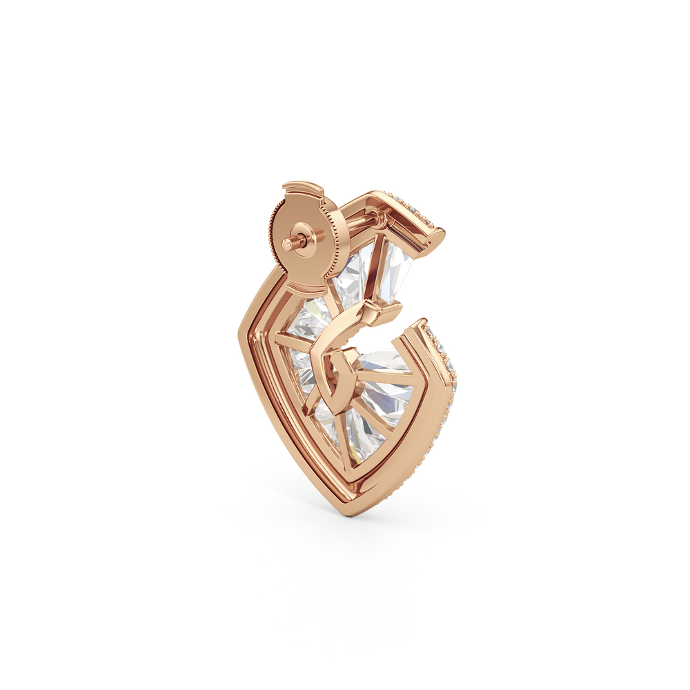 The Streamline Moderne Earrings with 18KT Rose Gold / Lab / 4 1/4 Cut Diamond in 14KT Rose Gold / Lab / 4 1/4 view 6
