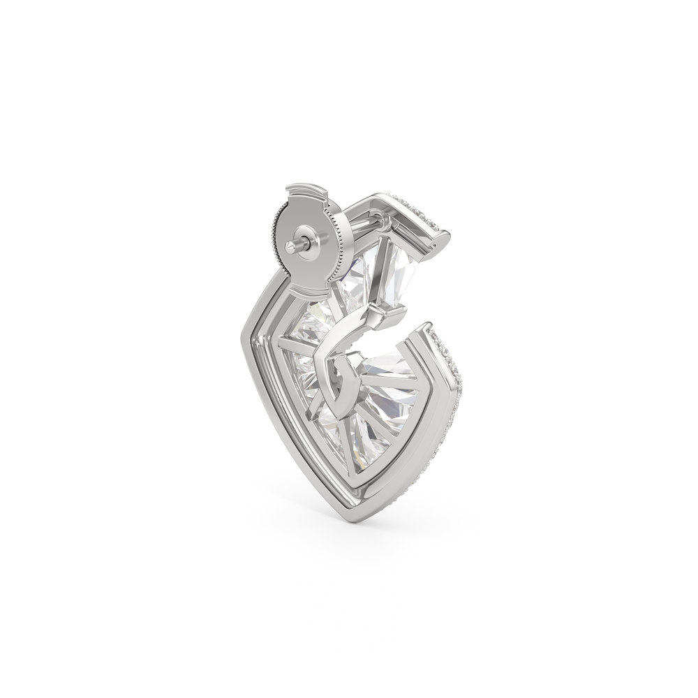 The Streamline Moderne Earrings with 18KT White Gold / Lab / 4 1/4 Cut Diamond in 14KT White Gold / Lab / 4 1/4 view 6
