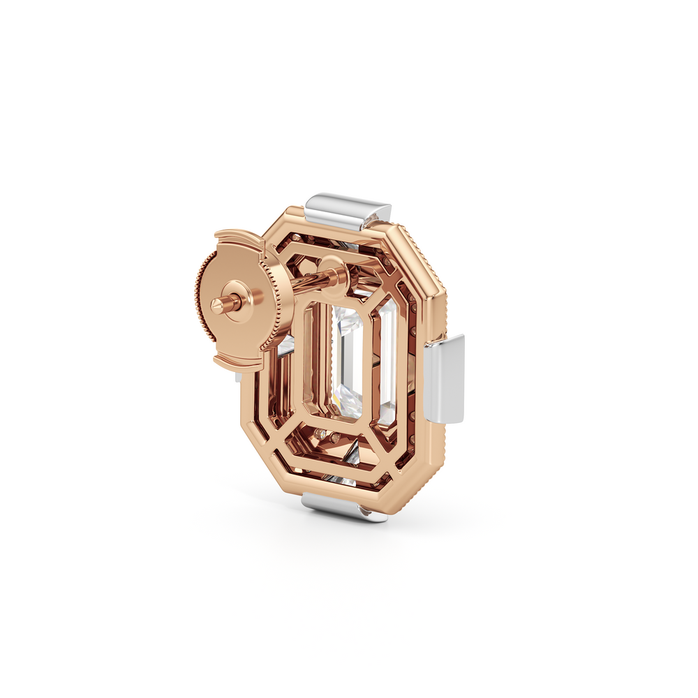 The Empire Earrings with 18KT White & Rose Gold / Lab / 5 1/2 Cut Diamond in 14KT White & Rose Gold / Lab / 5 1/2 view 6
