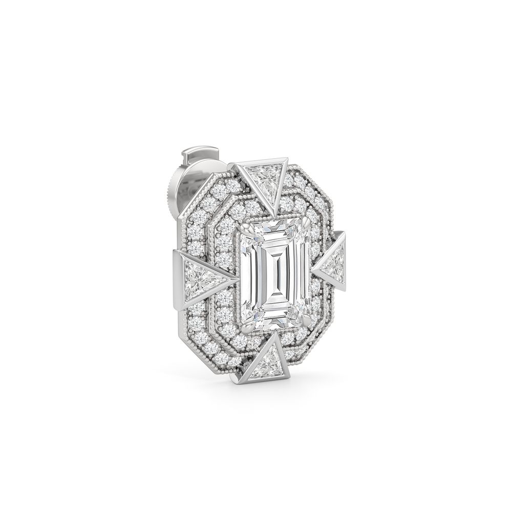 The Empire Earrings with 18KT White Gold / Lab / 5 1/2 Cut Diamond in 14KT White Gold / Lab / 5 1/2 view 5
