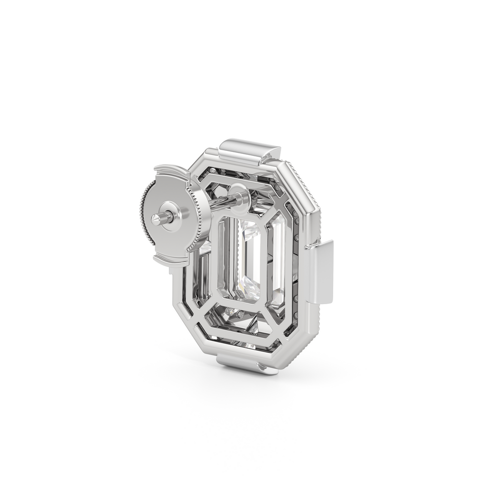 The Empire Earrings with 18KT White Gold / Lab / 5 1/2 Cut Diamond in 14KT White Gold / Lab / 5 1/2 view 6
