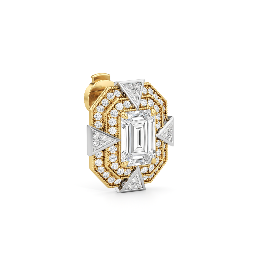 The Empire Earrings with 18KT White & Yellow Gold / Lab / 5 1/2 Cut Diamond in 14KT White & Yellow Gold / Lab / 5 1/2 view 5
