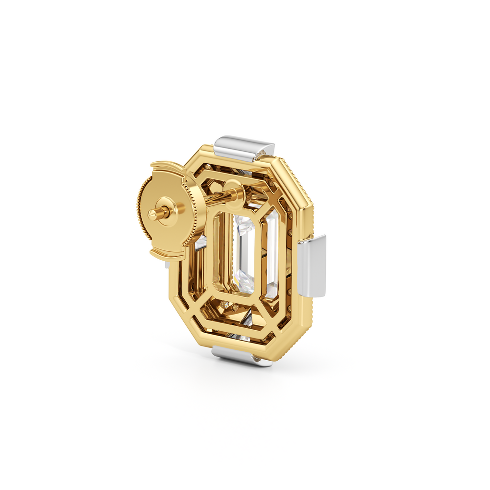 The Empire Earrings with 18KT White & Yellow Gold / Lab / 5 1/2 Cut Diamond in 14KT White & Yellow Gold / Lab / 5 1/2 view 6
