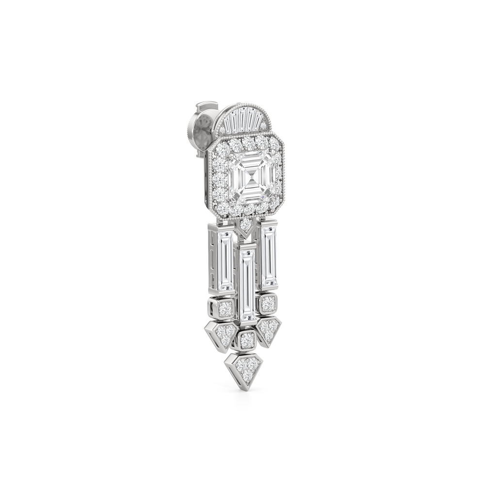 The Bacardi Earrings with Platinum / Lab / 7 3/8 Cut Diamond in 14KT Platinum / Lab / 7 3/8 view 5

