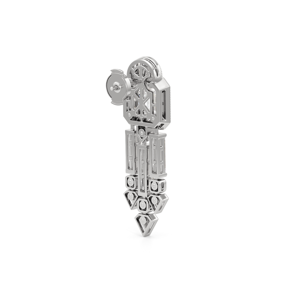 The Bacardi Earrings with Platinum / Lab / 7 3/8 Cut Diamond in 14KT Platinum / Lab / 7 3/8 view 6
