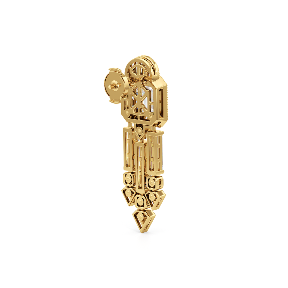 The Bacardi Earrings with 18KT Yellow Gold / Lab / 7 3/8 Cut Diamond in 14KT Yellow Gold / Lab / 7 3/8 view 6
