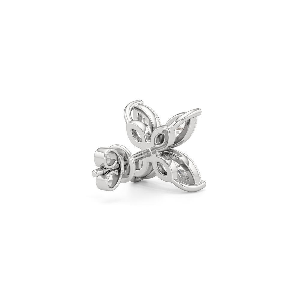 Wildflower Studs with 14KT White Gold / Lab / 1 Cut Diamond in 14KT White Gold / Lab / 1 view 5
