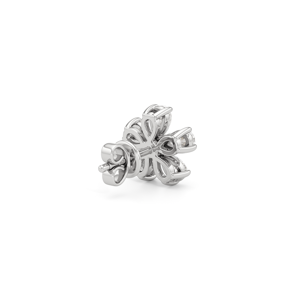 Daisy Studs with 14KT White Gold / Lab / 1 Cut Diamond in 14KT White Gold / Lab / 1 view 5
